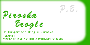 piroska brogle business card